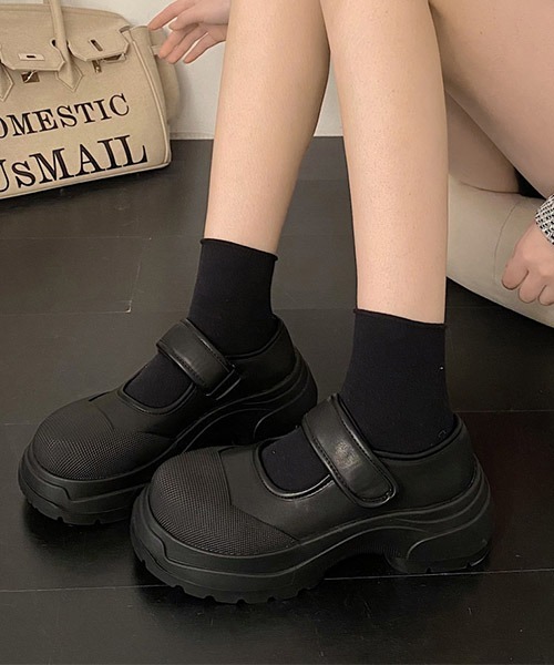 SVEC（シュベック）の「厚底 ベルクロ スニーカーサンダル（スニーカー・レディース・ブラック/ホワイト・35/36/37/38/39/40）」の3枚目の写真