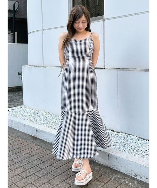 MERCURYDUO（マーキュリーデュオ）の「サイドスリットキャミジャンスカ（ワンピース・レディース・ブラック/インディゴブルー/その他1・SMALL/MEDIUM）」の11枚目の写真