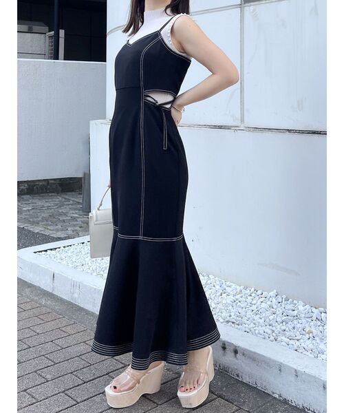 MERCURYDUO（マーキュリーデュオ）の「サイドスリットキャミジャンスカ（ワンピース・レディース・ブラック/インディゴブルー/その他1・SMALL/MEDIUM）」の16枚目の写真