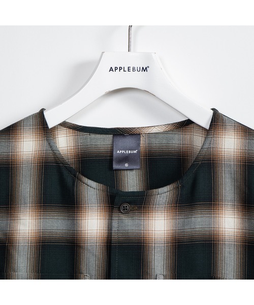 APPLEBUM（アップルバム）の「Hombre Check Collarless Shirt（シャツ/ブラウス・メンズ・チェック・MEDIUM/LARGE/X-LARGE）」の4枚目の写真