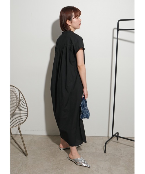 palm RICHE（ポームリシュ）の「リラックスギャザーOP（ワンピース・レディース・カーキ/ブラック/ピンク・M）」の5枚目の写真