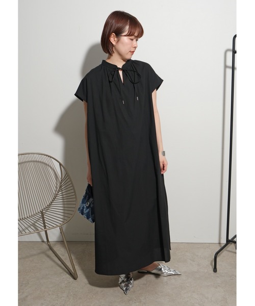 palm RICHE（ポームリシュ）の「リラックスギャザーOP（ワンピース・レディース・カーキ/ブラック/ピンク・M）」の4枚目の写真