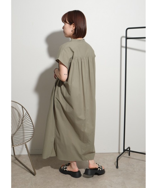 palm RICHE（ポームリシュ）の「リラックスギャザーOP（ワンピース・レディース・カーキ/ブラック/ピンク・M）」の13枚目の写真