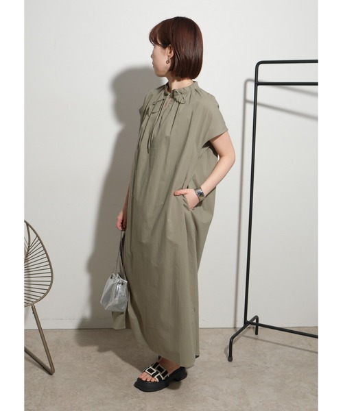 palm RICHE（ポームリシュ）の「リラックスギャザーOP（ワンピース・レディース・カーキ/ブラック/ピンク・M）」の12枚目の写真