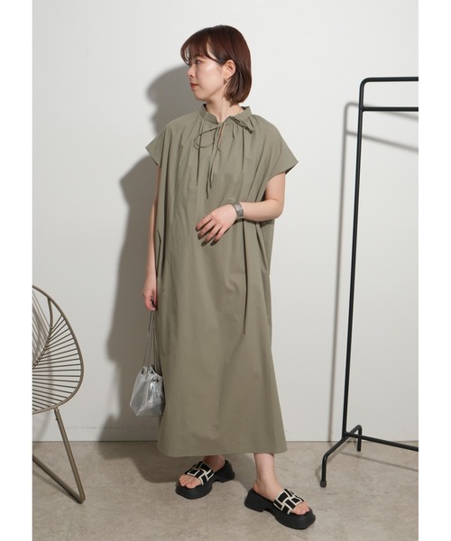 palm RICHE（ポームリシュ）の「リラックスギャザーOP（ワンピース・レディース・カーキ/ブラック/ピンク・M）」の11枚目の写真