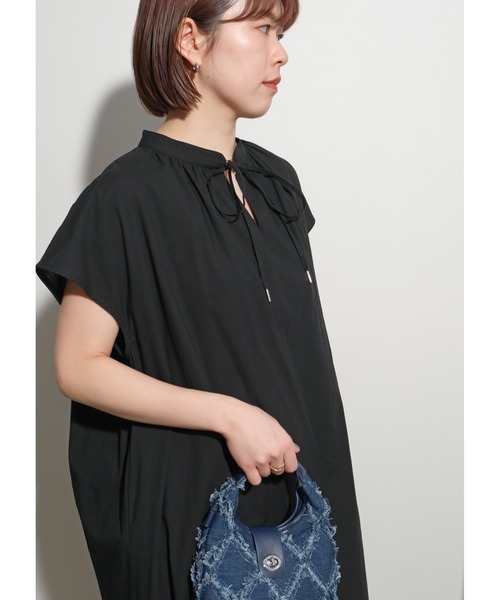 palm RICHE（ポームリシュ）の「リラックスギャザーOP（ワンピース・レディース・カーキ/ブラック/ピンク・M）」の7枚目の写真