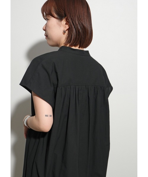 palm RICHE（ポームリシュ）の「リラックスギャザーOP（ワンピース・レディース・カーキ/ブラック/ピンク・M）」の8枚目の写真