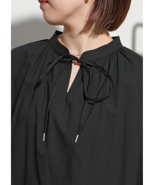 palm RICHE（ポームリシュ）の「リラックスギャザーOP（ワンピース・レディース・カーキ/ブラック/ピンク・M）」の9枚目の写真