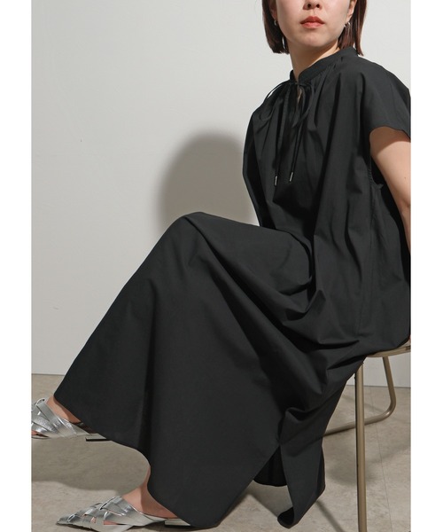 palm RICHE（ポームリシュ）の「リラックスギャザーOP（ワンピース・レディース・カーキ/ブラック/ピンク・M）」の10枚目の写真