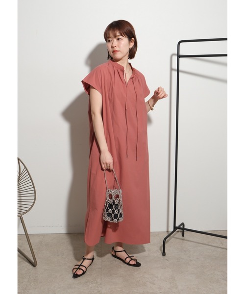 palm RICHE（ポームリシュ）の「リラックスギャザーOP（ワンピース・レディース・カーキ/ブラック/ピンク・M）」の17枚目の写真