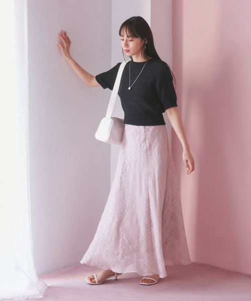 VIS（ビス）の「【セットアップ対応】シアーチェックフレアスカート【洗える】（スカート・レディース・ホワイト系その他5/ピンク/ネイビー・FREE）」の12枚目の写真