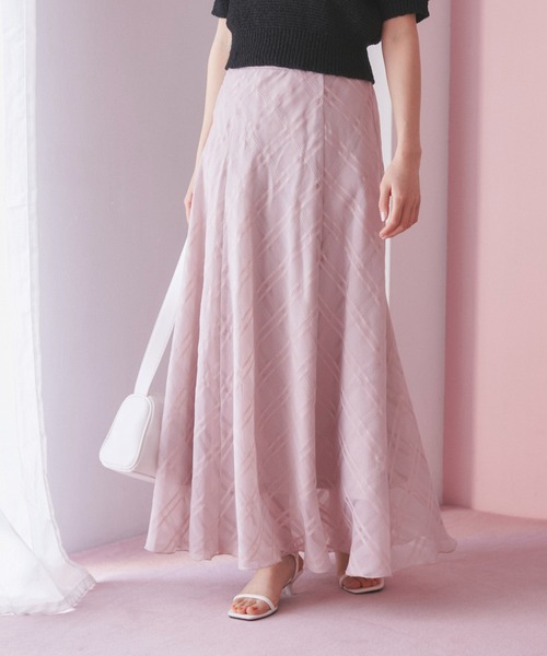 VIS（ビス）の「【セットアップ対応】シアーチェックフレアスカート【洗える】（スカート・レディース・ホワイト系その他5/ピンク/ネイビー・FREE）」の13枚目の写真
