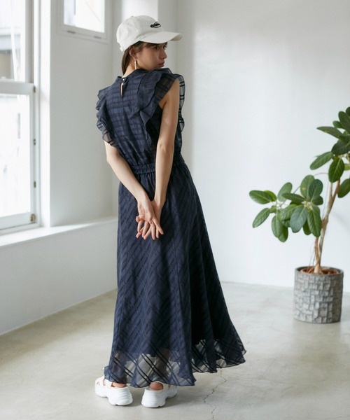 VIS（ビス）の「【セットアップ対応】シアーチェックフレアスカート【洗える】（スカート・レディース・ホワイト系その他5/ピンク/ネイビー・FREE）」の17枚目の写真