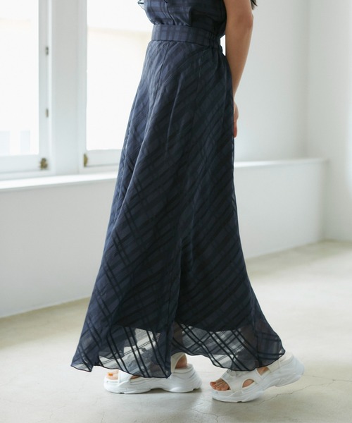 VIS（ビス）の「【セットアップ対応】シアーチェックフレアスカート【洗える】（スカート・レディース・ホワイト系その他5/ピンク/ネイビー・FREE）」の19枚目の写真