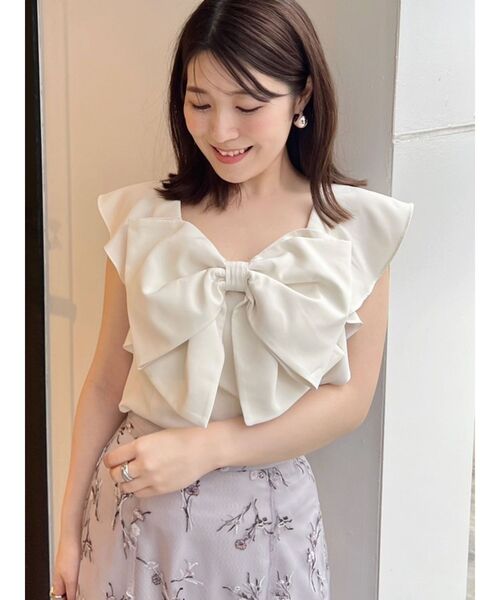 MERCURYDUO（マーキュリーデュオ）の「BIGリボンブラウス（シャツ/ブラウス・レディース・その他/その他1/ライム/オフホワイト・FREE）」の8枚目の写真