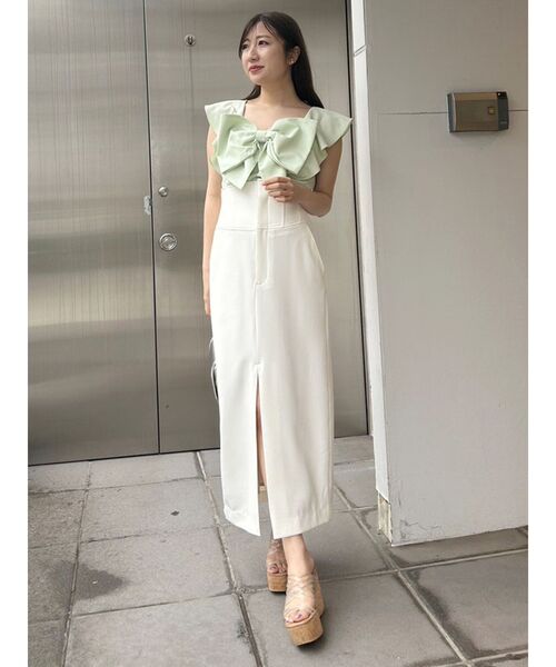 MERCURYDUO（マーキュリーデュオ）の「BIGリボンブラウス（シャツ/ブラウス・レディース・その他/その他1/ライム/オフホワイト・FREE）」の15枚目の写真