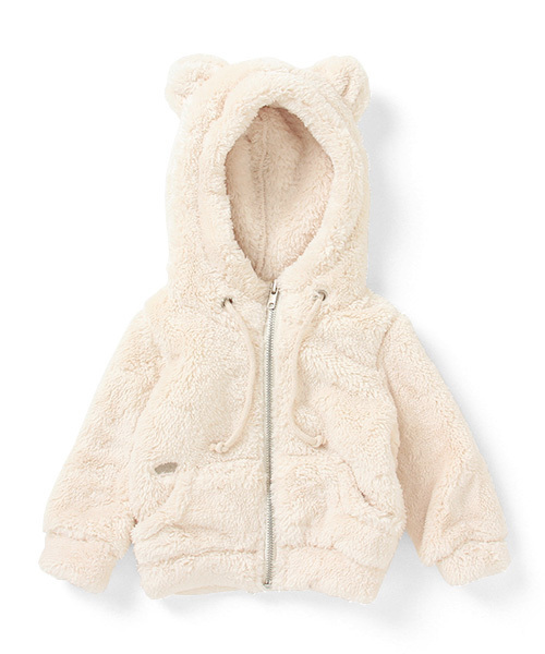 こども ビームス(コドモビームス)の「∴TALC / Baby mimi ボア フード ジャケット (12~18m)(ブルゾン・キッズ・グレー/クリーム・12M/18M)」の2枚目の写真