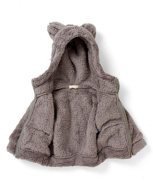こども ビームス(コドモビームス)の「∴TALC / Baby mimi ボア フード ジャケット (12~18m)(ブルゾン・キッズ・グレー/クリーム・12M/18M)」の3枚目の写真