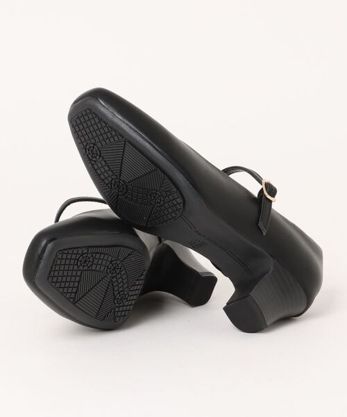 MAGICAL STEPS （マジカルステップス）の「《MAGICAL STEPS》MS5.5cmｽｸｴｱｽﾄﾗｯﾌﾟ（パンプス・レディース・ブラック・22.0cm/22.5cm/23.0cm/23.5cm/24.0cm/24.5cm/25.0cm/25.5cm）」の2枚目の写真