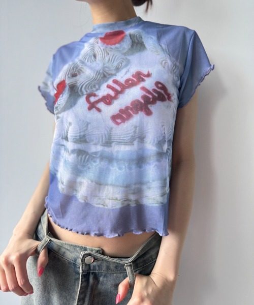 Y2K SYNAPSE FACTORY（ワイツーケー シナプスファクトリー）の「【シアー】カラフルケーキTシャツ（Tシャツ/カットソー・レディース・ブルー・FREE）」の13枚目の写真