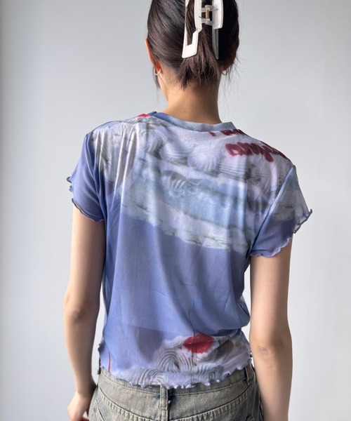 Y2K SYNAPSE FACTORY（ワイツーケー シナプスファクトリー）の「【シアー】カラフルケーキTシャツ（Tシャツ/カットソー・レディース・ブルー・FREE）」の3枚目の写真
