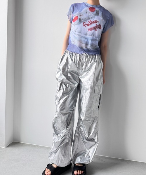 Y2K SYNAPSE FACTORY（ワイツーケー シナプスファクトリー）の「【シアー】カラフルケーキTシャツ（Tシャツ/カットソー・レディース・ブルー・FREE）」の5枚目の写真