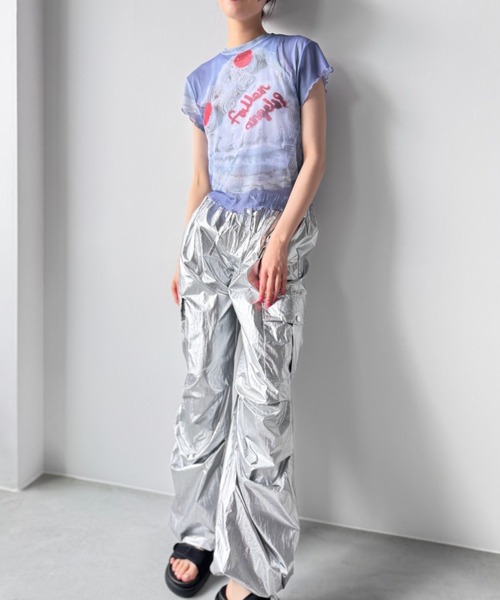 Y2K SYNAPSE FACTORY（ワイツーケー シナプスファクトリー）の「【シアー】カラフルケーキTシャツ（Tシャツ/カットソー・レディース・ブルー・FREE）」の6枚目の写真