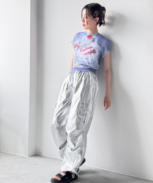 Y2K SYNAPSE FACTORY（ワイツーケー シナプスファクトリー）の「【シアー】カラフルケーキTシャツ（Tシャツ/カットソー・レディース・ブルー・FREE）」の7枚目の写真