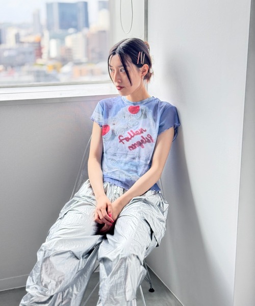 Y2K SYNAPSE FACTORY（ワイツーケー シナプスファクトリー）の「【シアー】カラフルケーキTシャツ（Tシャツ/カットソー・レディース・ブルー・FREE）」の16枚目の写真