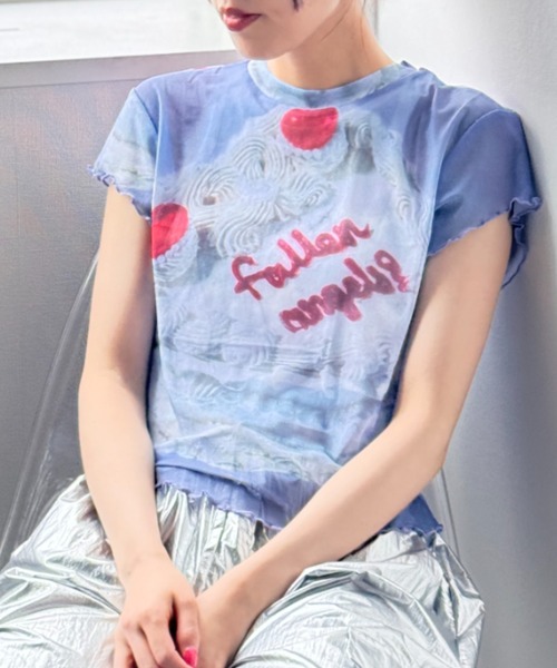 Y2K SYNAPSE FACTORY（ワイツーケー シナプスファクトリー）の「【シアー】カラフルケーキTシャツ（Tシャツ/カットソー・レディース・ブルー・FREE）」の22枚目の写真