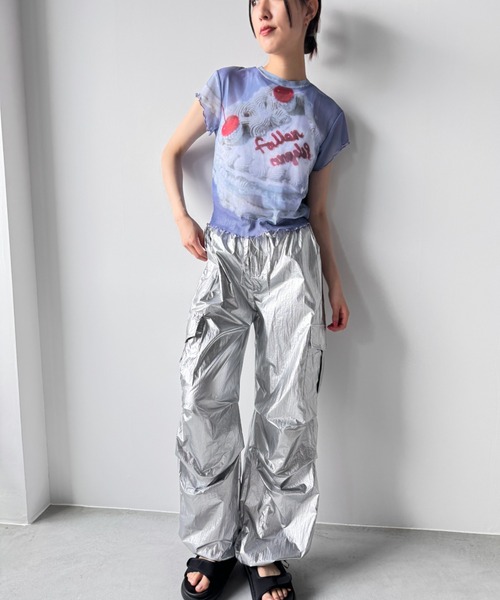 Y2K SYNAPSE FACTORY（ワイツーケー シナプスファクトリー）の「【シアー】カラフルケーキTシャツ（Tシャツ/カットソー・レディース・ブルー・FREE）」の21枚目の写真