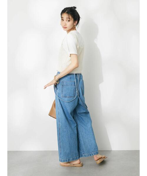 CRAFT STANDARD BOUTIQUE（クラフトスタンダードブティック）の「配色メッシュニットビスチェ（ベスト・レディース・アイボリー/ブラック/グレイッシュブルー・FREE）」の9枚目の写真