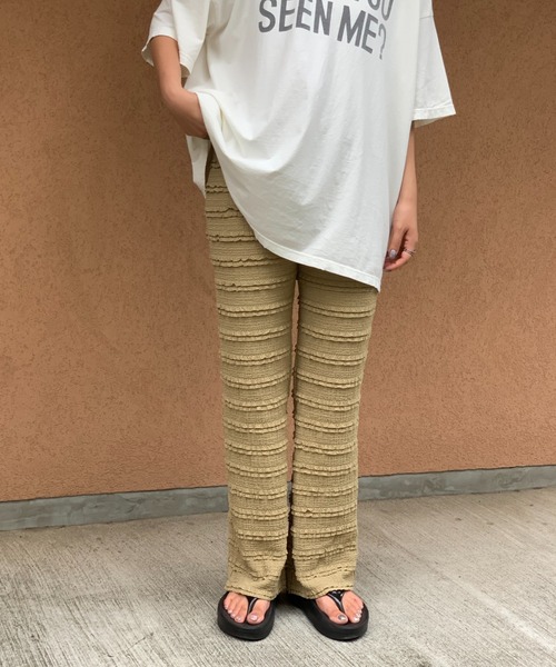 mi via loca（ミヴィアロカ）の「フリルカットジャガード セルフカットパンツ（その他パンツ・レディース・ピンク/ブラック/グリーン/カーキ・FREE）」の17枚目の写真