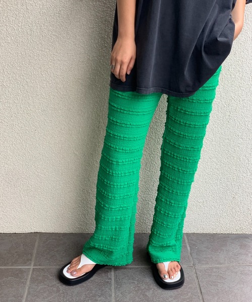 mi via loca（ミヴィアロカ）の「フリルカットジャガード セルフカットパンツ（その他パンツ・レディース・ピンク/ブラック/グリーン/カーキ・FREE）」の22枚目の写真