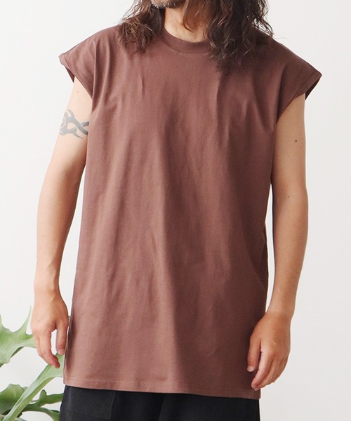 ROOPTOKYO(ループトウキョウ)の「sleeveless T-shirt/ワイドノースリーブTシャツ オーバーサイズ ユニセックス(Tシャツ/カットソー・メンズ・ホワイト/ブラウン/ベージュ/ブラック/チャコール/グレー・XL/S/M/L)」の5枚目の写真