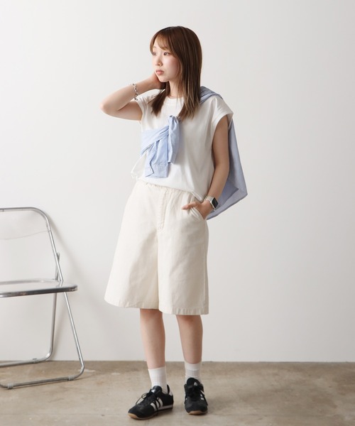 ROOPTOKYO(ループトウキョウ)の「sleeveless T-shirt/ワイドノースリーブTシャツ オーバーサイズ ユニセックス(Tシャツ/カットソー・メンズ・ホワイト/ブラウン/ベージュ/ブラック/チャコール/グレー・XL/S/M/L)」の16枚目の写真