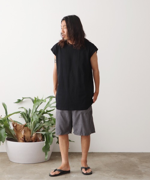 ROOPTOKYO(ループトウキョウ)の「sleeveless T-shirt/ワイドノースリーブTシャツ オーバーサイズ ユニセックス(Tシャツ/カットソー・メンズ・ホワイト/ブラウン/ベージュ/ブラック/チャコール/グレー・XL/S/M/L)」の20枚目の写真
