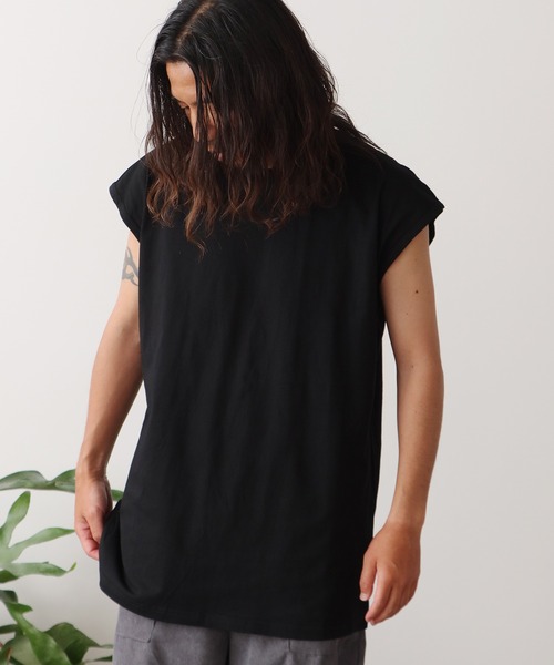 ROOPTOKYO(ループトウキョウ)の「sleeveless T-shirt/ワイドノースリーブTシャツ オーバーサイズ ユニセックス(Tシャツ/カットソー・メンズ・ホワイト/ブラウン/ベージュ/ブラック/チャコール/グレー・XL/S/M/L)」の18枚目の写真