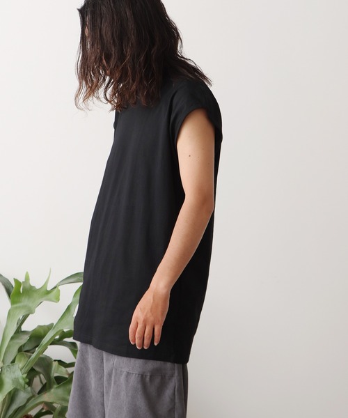ROOPTOKYO(ループトウキョウ)の「sleeveless T-shirt/ワイドノースリーブTシャツ オーバーサイズ ユニセックス(Tシャツ/カットソー・メンズ・ホワイト/ブラウン/ベージュ/ブラック/チャコール/グレー・XL/S/M/L)」の19枚目の写真
