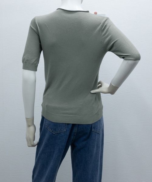 Miniministore(ミニミニストア)の「サマーニット レディース 半袖ニットソー(ニット/セーター・レディース・ホワイト/オリーブ/ブルーグレー/ブラック・FREE)」の15枚目の写真