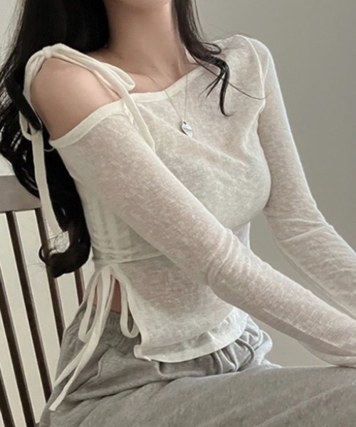 【d.i.a.】ワンショルダーサイドレースリングトップス d.i.a.】ワンショルダーサイドレースリングトップス セール