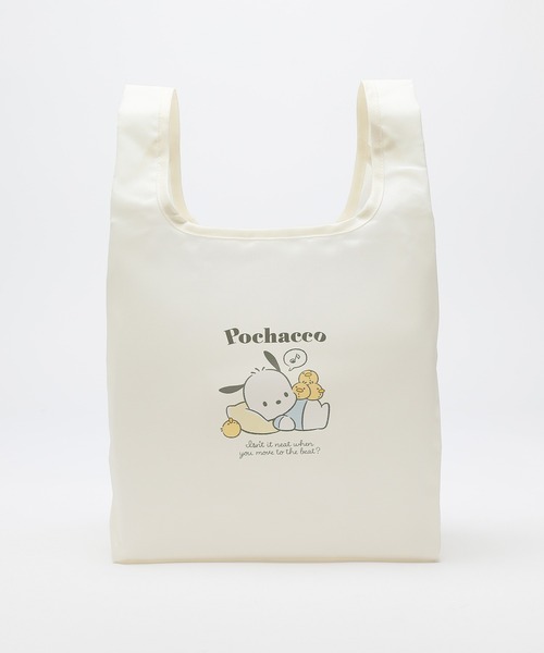 Honeys（ハニーズ）の「サンリオキャラクターズ／お弁当バッグ（エコバッグ/サブバッグ・レディース・モカ/ブラック/クリーム/グレイッシュブルー/ホワイト・FREE）」の4枚目の写真