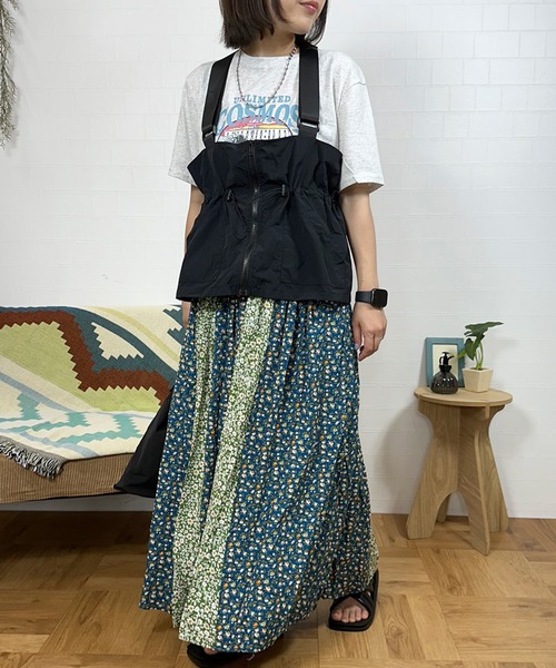 CRB（シーアールビー）の「サイドドロストプリントクロップド丈半袖Tシャツ（Tシャツ/カットソー・レディース・グレー/オフホワイト/ピンク/チャコール・F）」の15枚目の写真