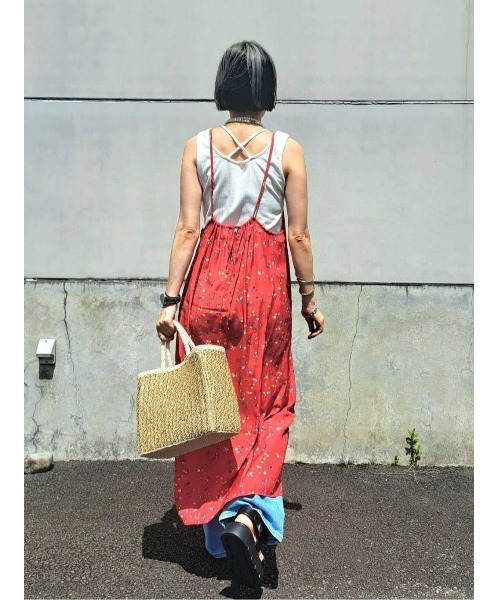 HONEYSUCKLE ROSE（ハニーサックルローズ）の「【HONEYSUCKLE ROSE】プリントキャミワンピース（その他トップス・レディース・レンガ/ネイビー・XL/M/L）」の5枚目の写真