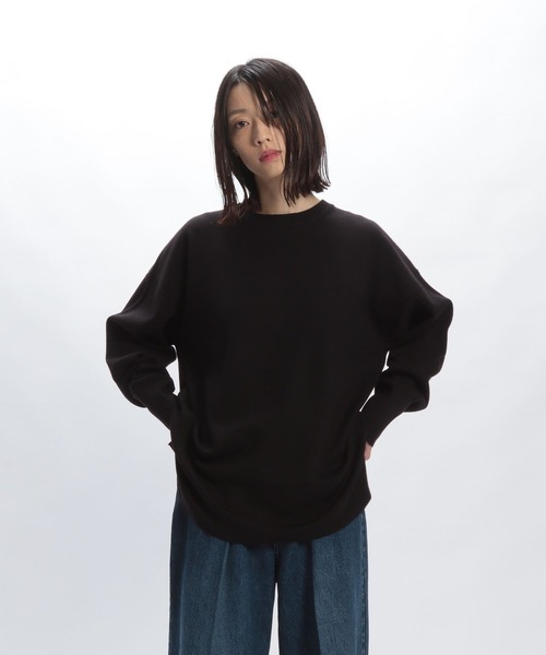 STERNBERG(スタンバーグ)の「スーパーエクストラファインメリノWフェイススリットプルオーバー(ニット/セーター・レディース・ブラック/オフホワイト・FREE)」の15枚目の写真