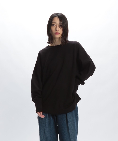 STERNBERG(スタンバーグ)の「スーパーエクストラファインメリノWフェイススリットプルオーバー(ニット/セーター・レディース・ブラック/オフホワイト・FREE)」の14枚目の写真
