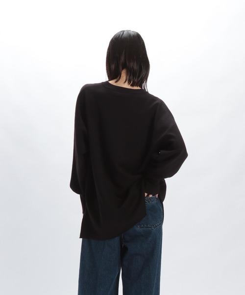 STERNBERG(スタンバーグ)の「スーパーエクストラファインメリノWフェイススリットプルオーバー(ニット/セーター・レディース・ブラック/オフホワイト・FREE)」の13枚目の写真