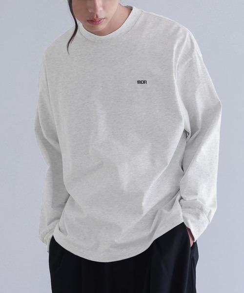 n'OrLABEL(ノアールレーベル)の「ワンポイント刺繍ロゴロンT(Tシャツ/カットソー・メンズ・ブラック/杢グレー・M/L)」の2枚目の写真