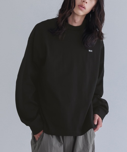 n'OrLABEL(ノアールレーベル)の「ワンポイント刺繍ロゴロンT(Tシャツ/カットソー・メンズ・ブラック/杢グレー・M/L)」の1枚目の写真