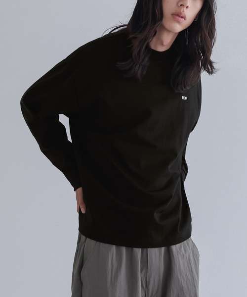 n'OrLABEL(ノアールレーベル)の「ワンポイント刺繍ロゴロンT(Tシャツ/カットソー・メンズ・ブラック/杢グレー・M/L)」の4枚目の写真